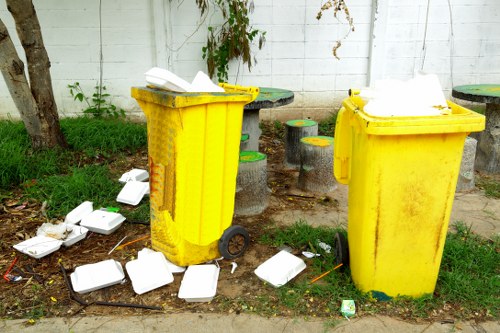 Various types of builders waste including wood and concrete